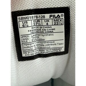 Fila White Leather Athletic High Top Women's Sneakers Leopard Trim Streetwear